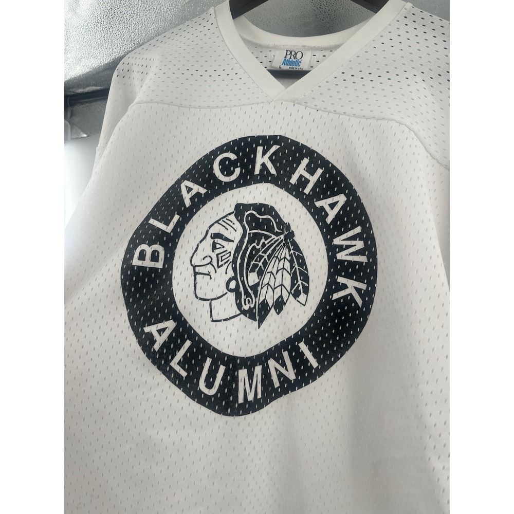 Vintage 90s Chicago Blackhawks Alumni Mesh Hockey Jersey Pro Athletic USA Large